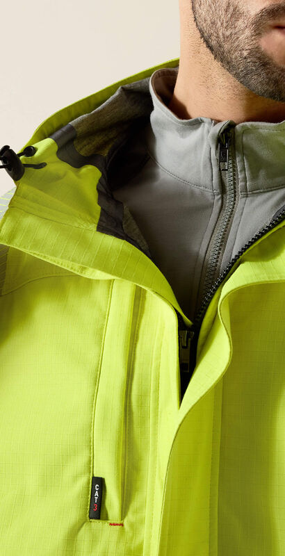 FR Hi-Vis Hooded Waterproof Jacket 03